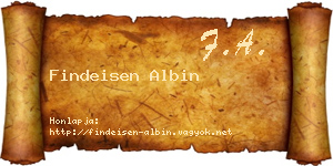 Findeisen Albin névjegykártya